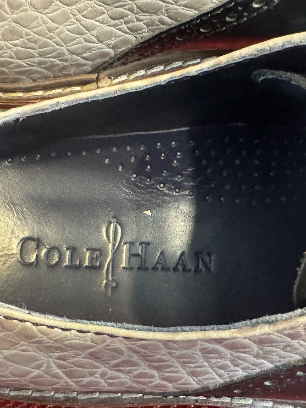 Cole Haan Air Colton Men's 9 Two Tone Oxford Dress Shoes Grey Navy - Picture 2 of 9